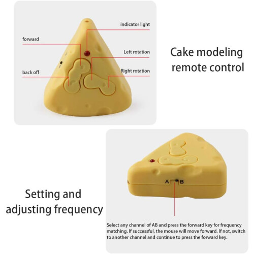 Mouse with Remote Control for Interactive Play, Electric Plush Toy Mouse for Cheese, Soft Material, Fun for Kids 1