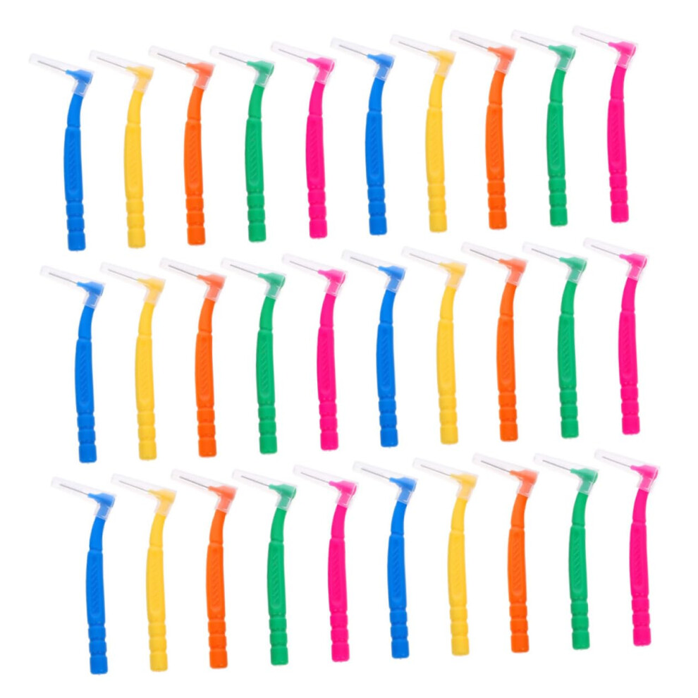 Interdental Brush 30 Pack for Braces Cleaning Tools, Plastic Dental Floss Brush for Teeth Care, Oral Hygiene