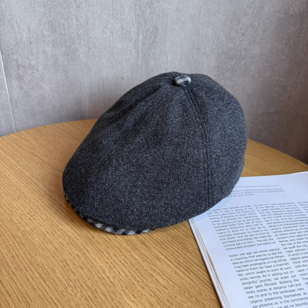 (Gray) Stylish Cap Newsboy Women Casual Breathable Beret Hat With Plaid Wide Brim-image-OPC-PK67NJW-NEW