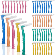 Interdental Brushes 50 Pack with Non-Slip Handle, 5 Sizes for Dental Flossing, Oral Hygiene and Tooth Cleaning Tools