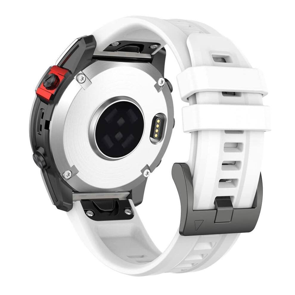 Quick Easy Fit Watch Strap For Garmin Enduro Tactix Delta Descent Mk1 Mk2 Mk2i 26Mm Silicone Wristband White 6482260181479