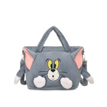 (Tom Square Bag)Borsa a tracolla Tom e Jerry cartone animato peluche con tasca interna per uso casual