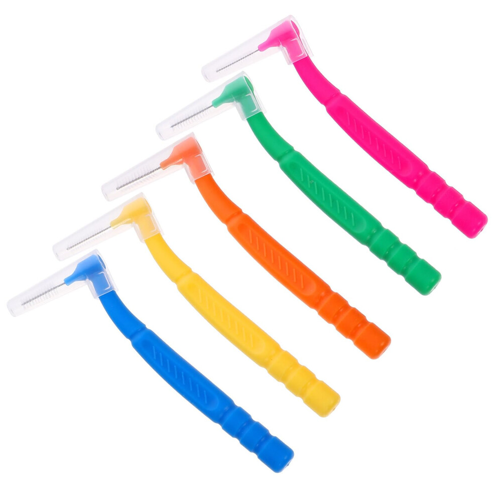 Pack of 50 Interdental Brushes for Dental Hygiene, Angled Toothbrush Heads for Effective Teeth Cleaning, Soft Nylon Bristles