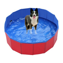 Puppy Swimming Pool for Dogs, Foldable Indoor Outdoor Dog Bath, Portable Summer Pool for Small to Medium Dogs