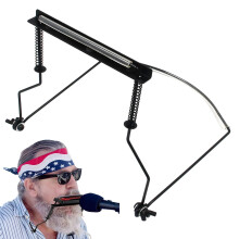 Harmonica Neck Holder Adjustable Metal Stand for 10 Holes, Scratch-Resistant Professional Frame, Universal Fit Accessories