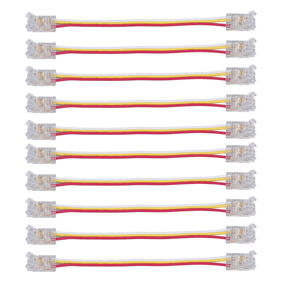 10Pcs Led Light Strip Connectors 3Pin 8Mm Safe Pc 8130196552648