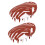 2pcs Brown White Scalp Scrubber Oval Shape Elastic 9