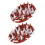 2pcs Brown White Scalp Scrubber Oval Shape Elastic 6