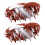 2pcs Brown White Scalp Scrubber Oval Shape Elastic 2