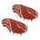 2pcs Brown White Scalp Scrubber Oval Shape Elastic 7