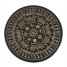 Wooden Pendulum Board with Dowsing Rods for Fortune Telling, Metaphysical Message Board, 12x12 Inch Natural Wood Design