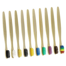 Bamboo Toothbrush Set of 10 for Hotels Eco-Friendly Travel Size Durable Ergonomic Gentle Bamboo Bristles for Sensitive Care