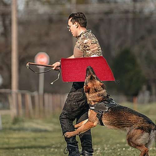 Bite Sleeve Dog Training Arm Protector, Durable Polyester PP Cotton for Small, Medium, Large Dogs, Secure Fit for Home Use Red 1