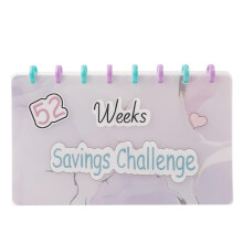 Transparent Refillable Binder, 52 Weeks Savings Book, Inner Envelopes for Men and Women, A4 Size, Office Supplies