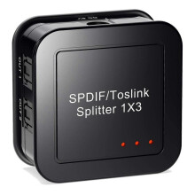 Digital Optical Audio 1X3 Splitter,Digital SPDIF TOSLINK Optical Fiber Audio Splitter,1 in 3 Out, fo