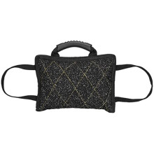 Dog Tow Toy Jute Dog Bite Sock Training Cushion, Bite Resistant Teething Bag, Twill Material, Black