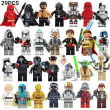 Minifigure blocco costruzioni serie Star Wars per bambini 29 pezzi Luke Darth Vader Jedi giocattolo