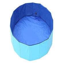 Dog Pool Foldable Pet Bath Tub for Dogs Cats and Children, Collapsible Bathing Pool, Blue, 80 x 30 cm