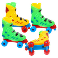 Colorful Finger Skate Toys for Kids - 2 Pairs Mini Ice Skates Model, Plastic Roller Skate Accessories, Child-Friendly Design