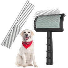 Dog Dematting Brush and Pet Comb, Professional Grooming Tool with Extra Long Pins for Cockapoos, Labradoodles, and Cavapoos