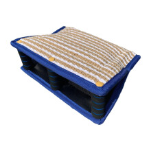 Dog Bite Cushion Interactive Toy, Jute Wedge Sleeve for German Shepherds, Labradors, and Blue, Durable Training Accessory