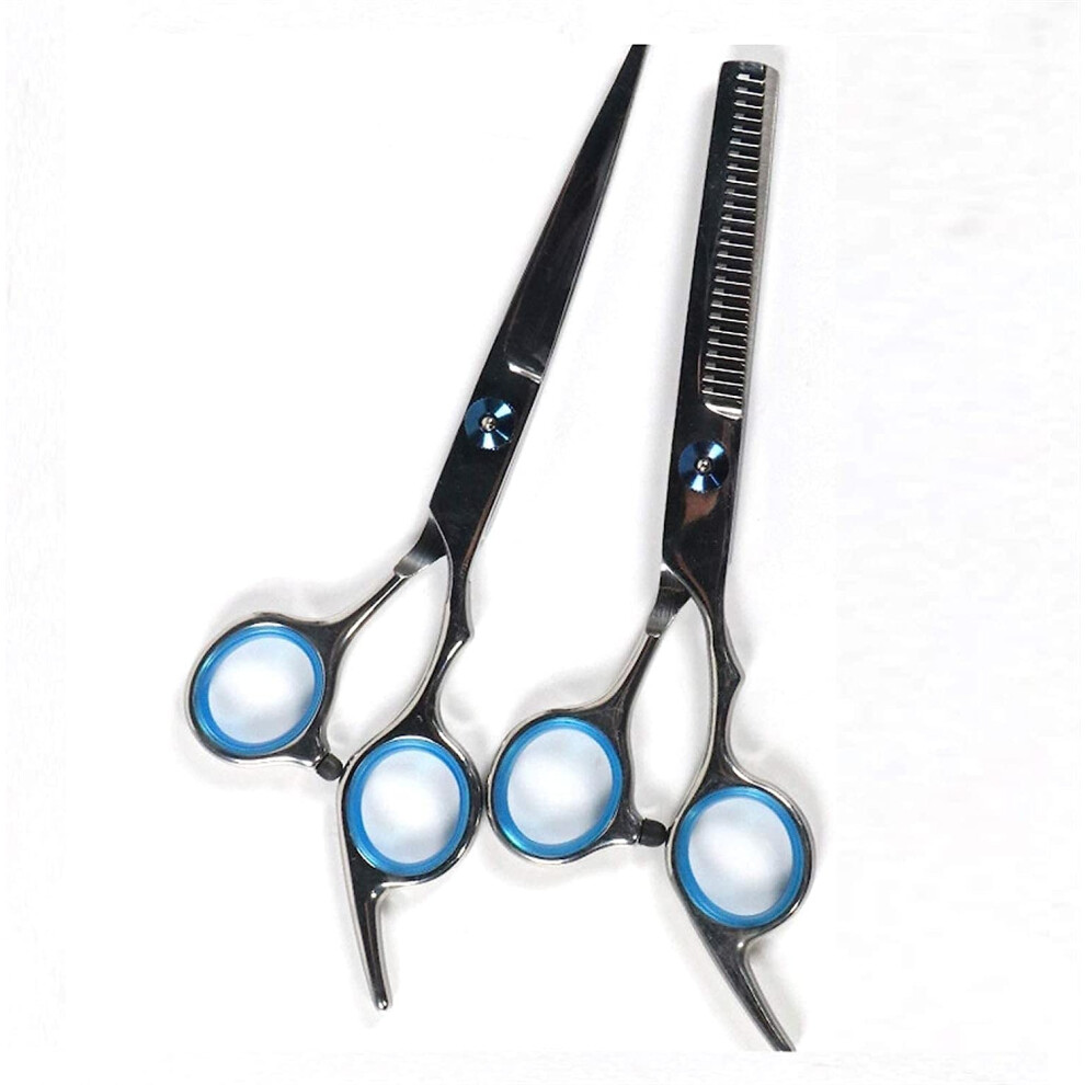 Hair Cutting Scissors Set 6.0 Inch Stainless Steel Hairdressing Scissors Thinning Shears for Home Use Pony Haircuts
