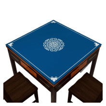 Thick Sound-Absorbing Mahjong Table Cover, 80x80cm Silicone Dinosaur Design, Geometric Pattern for Home Use
