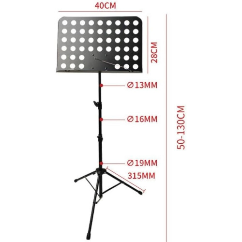 Music Stand, Adjustable Height, Medium-Sized, Telescopic Design, Portable Instrument Stand for Performances 1