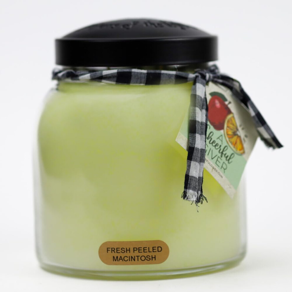 A Cheerful Giver - Fresh Peeled Macintosh - 34oz Papa Scented Candle Jar with Lid - Keepers of the Light - 155 Hours of Burn Time Gift Candle White-image-OPC-PK68Y5D-NEW