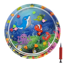 Cat Pool Matte 90x90x10 cm, Sensory Water Mat for Kittens, Cooling Pad for Outdoor Use, Easy to Fill, Dolphin Design