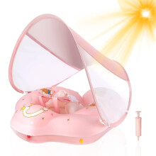 WYRIAZA Baby-Pool-Schwimmkrper mit Baldachin, Baby-Schwimmfeder-Schwimmkrper fr Suglinge, Neugeborene, Kleinkinder, aufblasbarer Schwimmkrpe