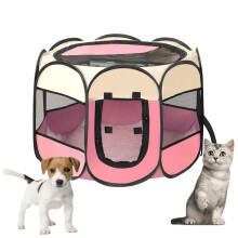 Portable Puppy Playpen, Foldable Pet Enclosure for Dogs and Cats, Breathable Oxford Fabric, Removable Zipper, Indoor Outdoor Use, XL Size