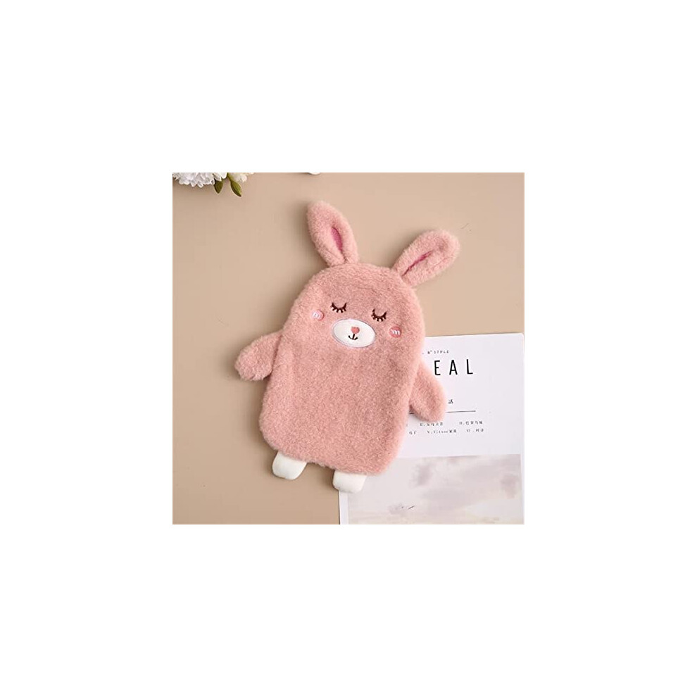 35.0ml Plush Hot Water Bottle Hand Warmer, Portable Leak-Proof Water Bag, Explosive-Proof Design, Yellow Color