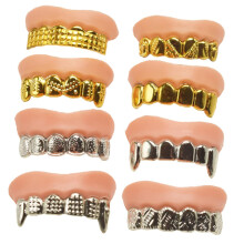 Platinum Plated Zombie Teeth Costume Props for Halloween Parties Scary Fancy Dress Accessories for Cosplay Events
