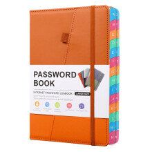Password Keeper Book with Colorful Alphabetical Tabs, Two Bookmarks, 8.5 x 6.25 Inch Size for Seniors, Internet Address Organizer