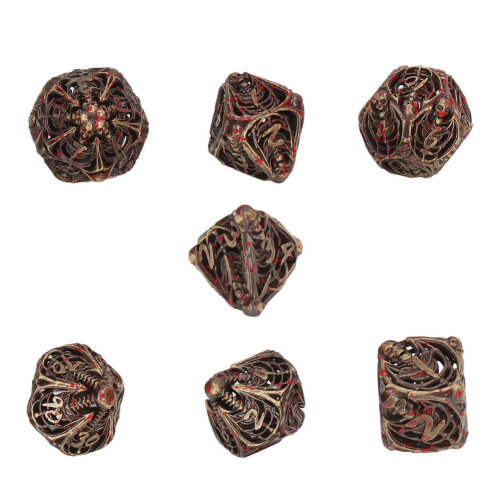 7pcs Bloodstain Dice Multi Faceted Blood Bronze 2