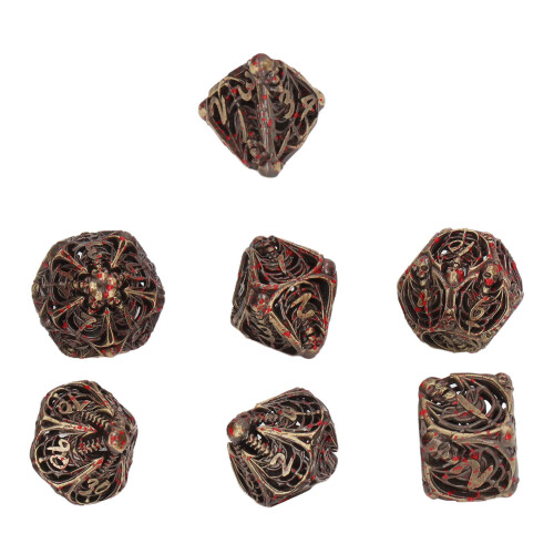 7pcs Bloodstain Dice Multi Faceted Blood Bronze 1