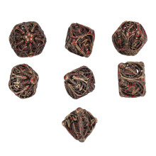7pcs Bloodstain Dice Multi Faceted Blood Bronze