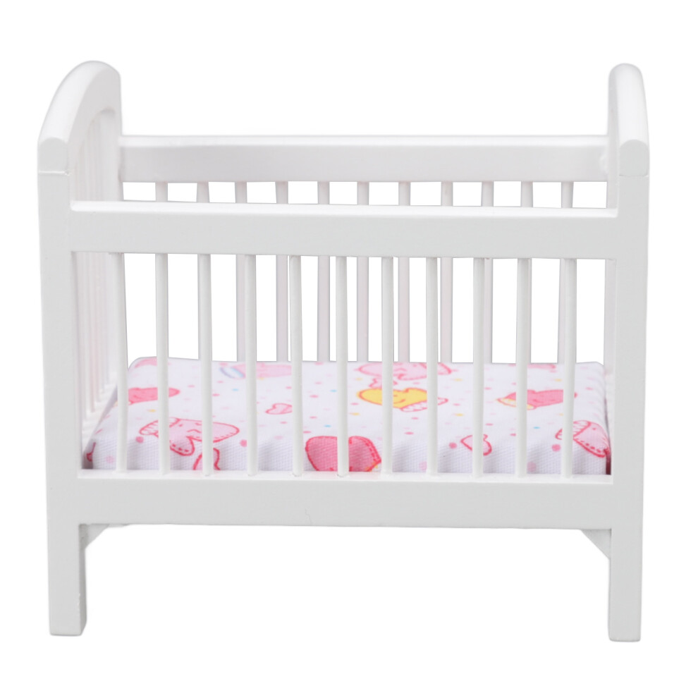 Wooden Doll Crib Safe Cute Glossy Vivid Dollhouse