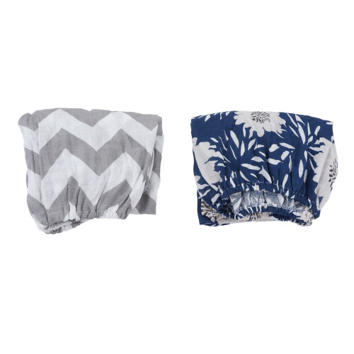2Pcs Baby Crib Sheets Cotton Yarn Detachable Print