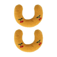 2 x U-Shaped Pet Cushions, Breathable Plush Dog Bed, Fully Filled, Yellow Puppy Comfort Pad