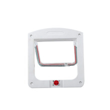 Pet Door for Cats - White Cat Flap with Automatic Feeder, Indoor Cat Door, Size and Compatibility for Apartment Use