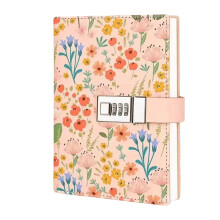 Diary with Lock - Waterproof PU Leather Diary for Girls and Women, B6 Size, Lined Paper, Pink Color, Combination Lock