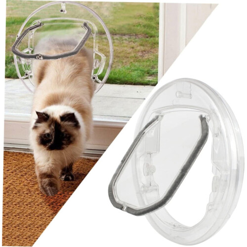 Transparent Cat Flap with Control Function, Safe Entry for Cats, Easy to Assemble, Durable Design for All Door Types 1
