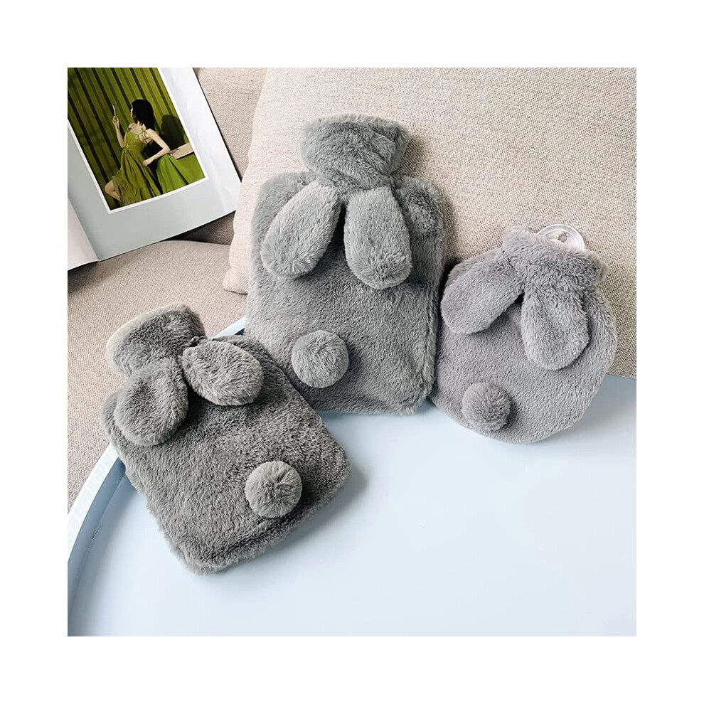 Hot Water Bottle Soft Plush Cartoon Rabbit Ears 500ml Hand Warmer for Warmth and Comfort