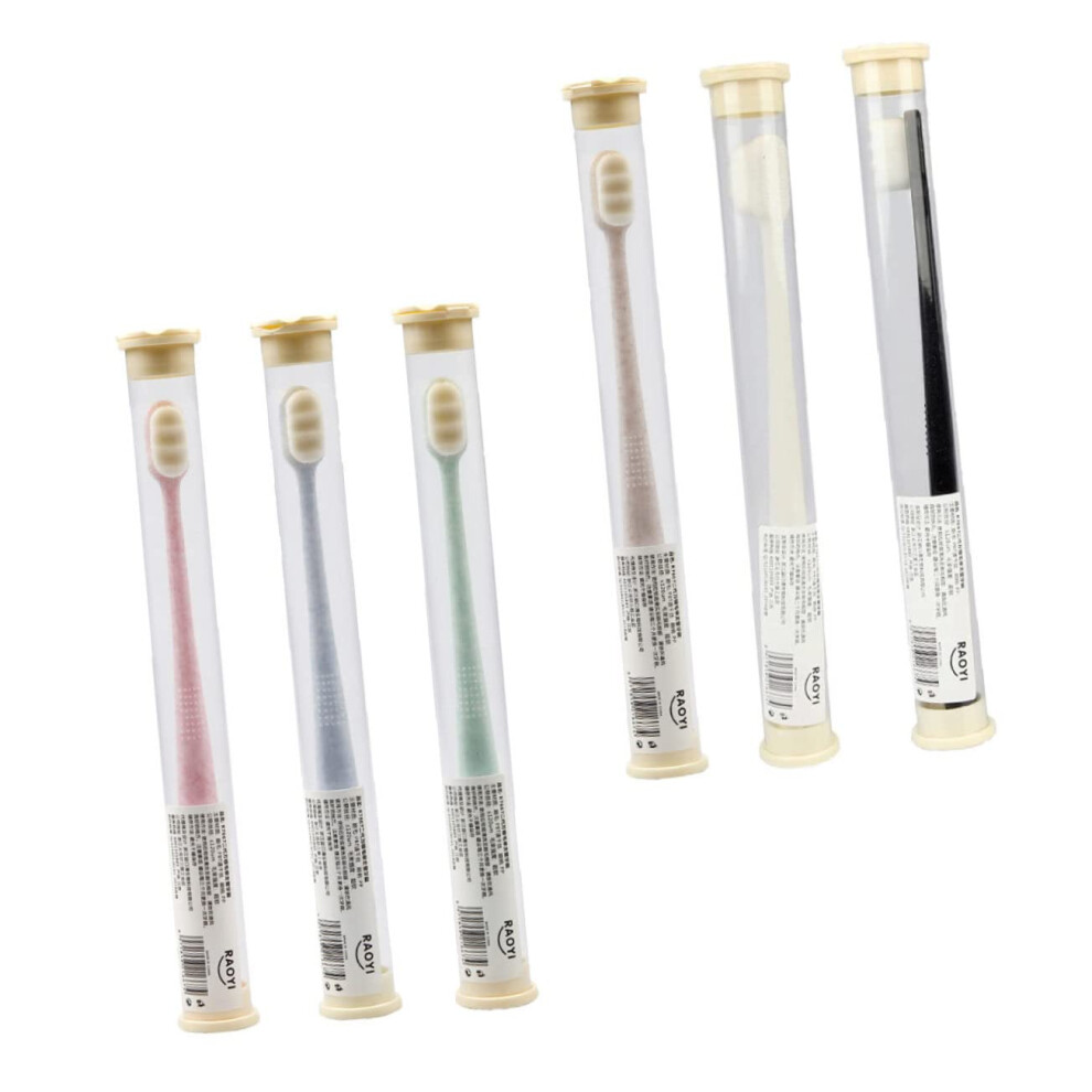 Adult Toothbrush Pack of 6 with Soft Bristles for Travel Portable Hygienic Gentle Cleaning for Sensitive Gums