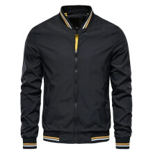 (Black-jackdt-40, UK XL=Tag 2XL) Men's Casual Baseball Jacket New Outerwear Bomber Chaquetas Fashion Slim Fit
