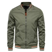 (Green-jackdt-40, UK S=Tag M) Men's Casual Baseball Jacket New Outerwear Bomber Chaquetas Fashion Slim Fit