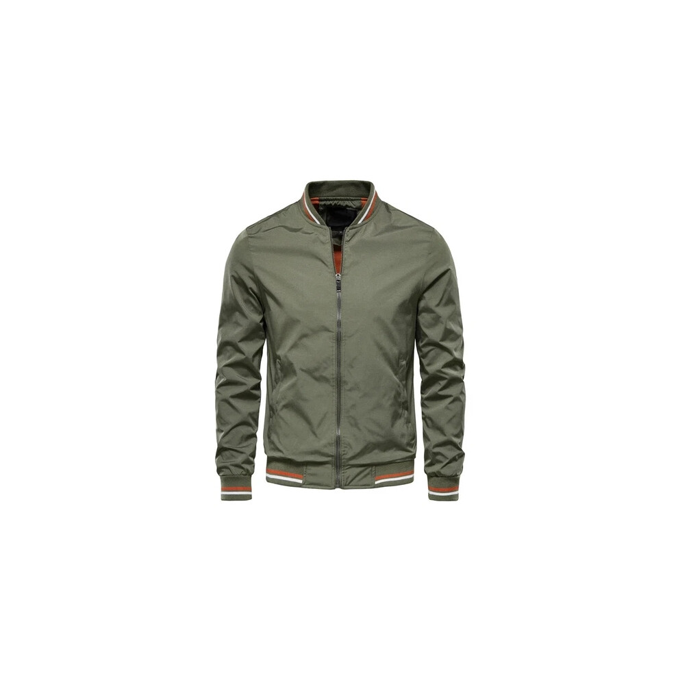 (Green-jackdt-40, UK S=Tag M) Men's Casual Baseball Jacket New Outerwear Bomber Chaquetas Fashion Slim Fit