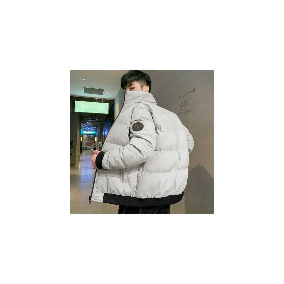 (Khaki, UK L=Tag 2XL) Winter Cotton-Padded Coat Autumn Warm Thick Jacket Stand Collar Korean Style-image-OPC-PK69CB7-NEW